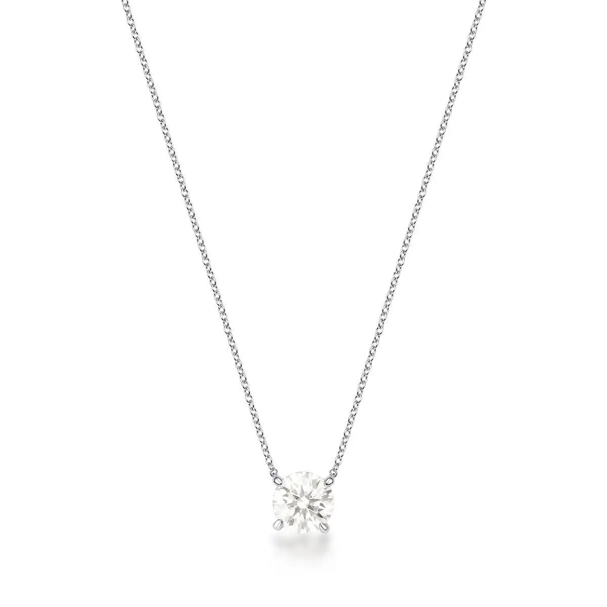 COLAR COM PEDRA MOISSANITE 8MM PRATA RODINADA