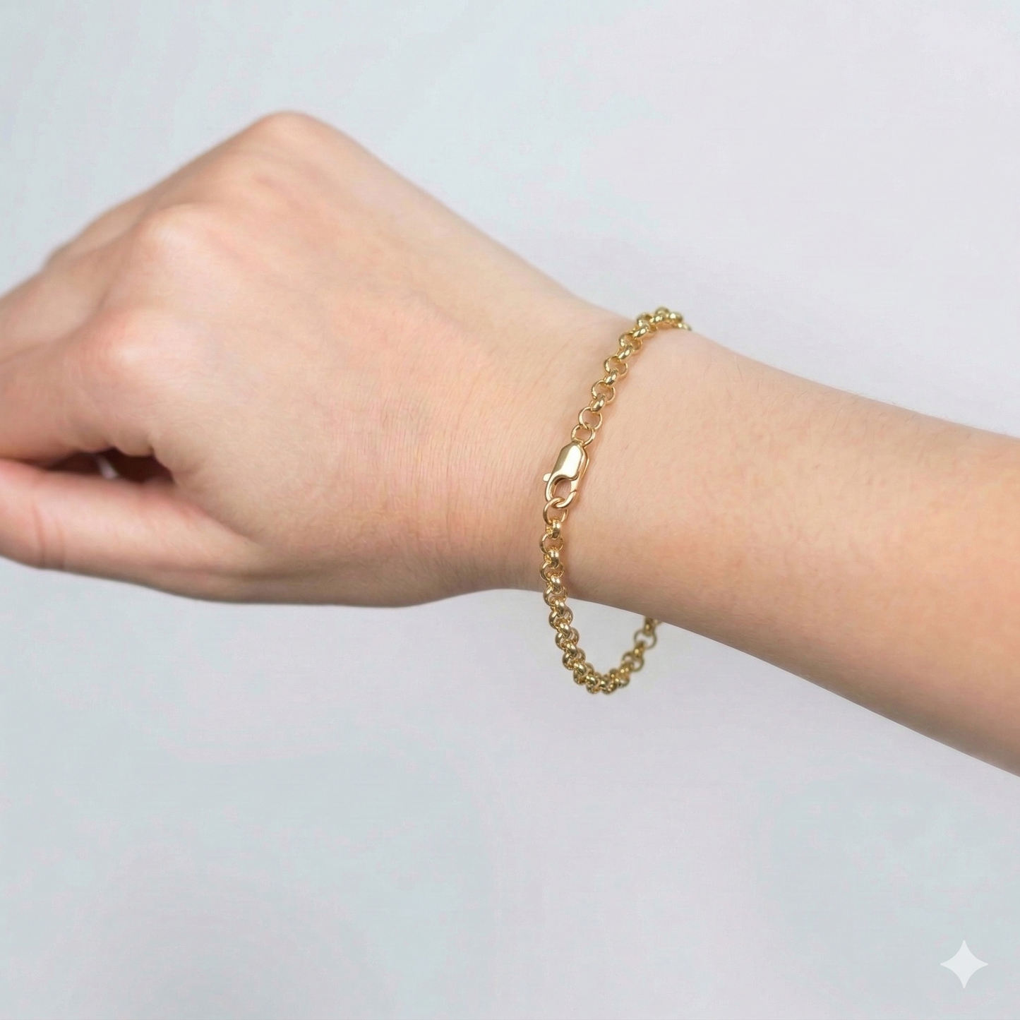 Pulseira Base Elo Português + 3 Pingentes