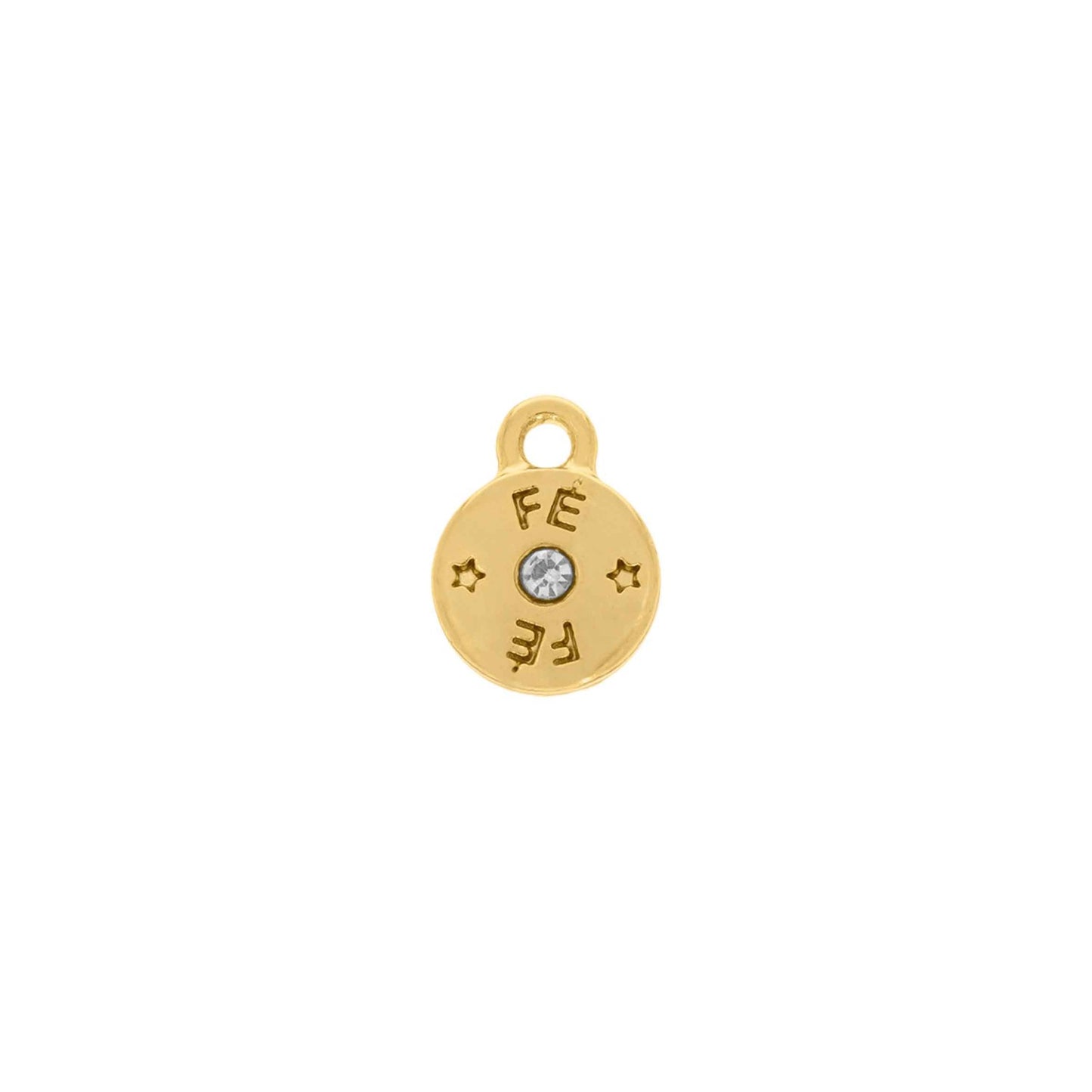 Pingente Fé Ouro com Strass