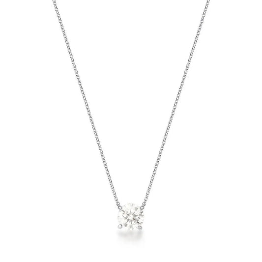 COLAR COM PEDRA MOISSANITE 8MM PRATA RODINADA