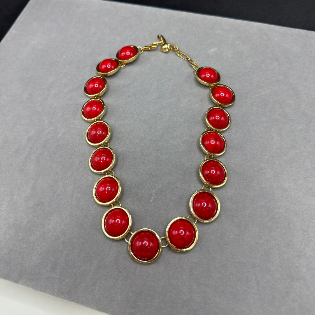 Colar jaspe vermelho