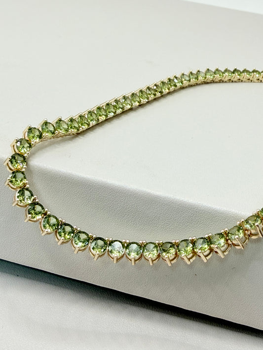 Riviera Peridoto Oliva - 5mm - 3 pontas - 40 cm (com extensor)