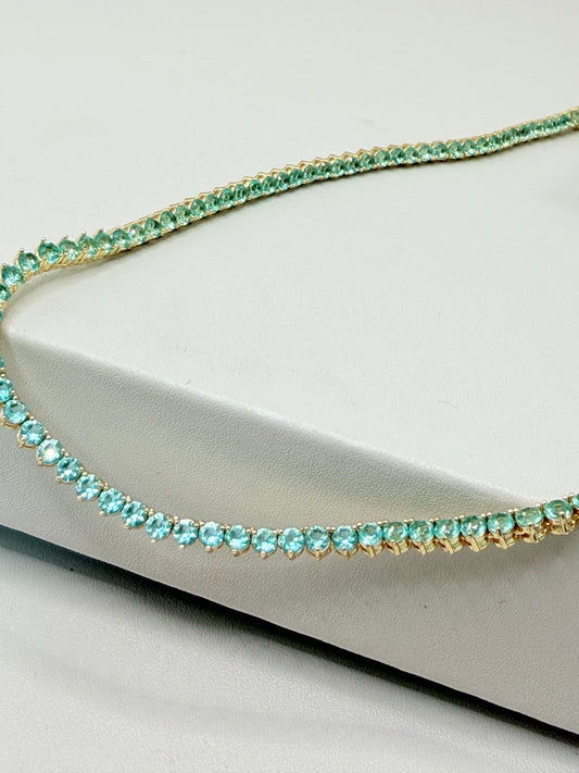 Riviera verde-água 3 mm - 3 pontas - 40 cm (com extensor)