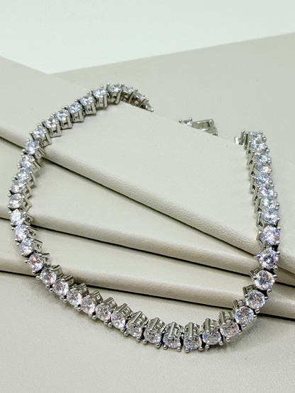 Pulseira Riviera Cristal - 3 mm - 3 pontas (com extensor)