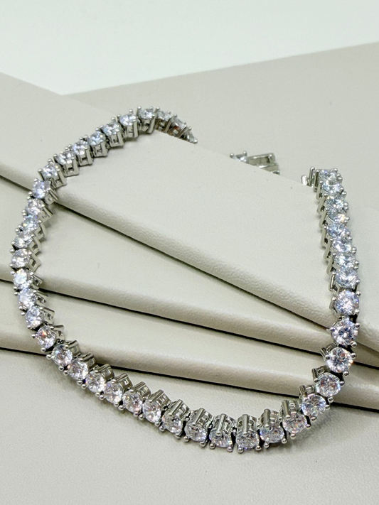 Pulseira Riviera Cristal - 3 mm - 3 pontas (com extensor)