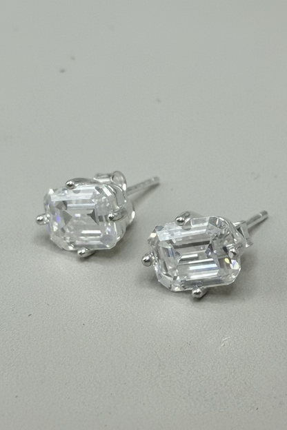 Brinco Moissanite Retângulo 8 mm