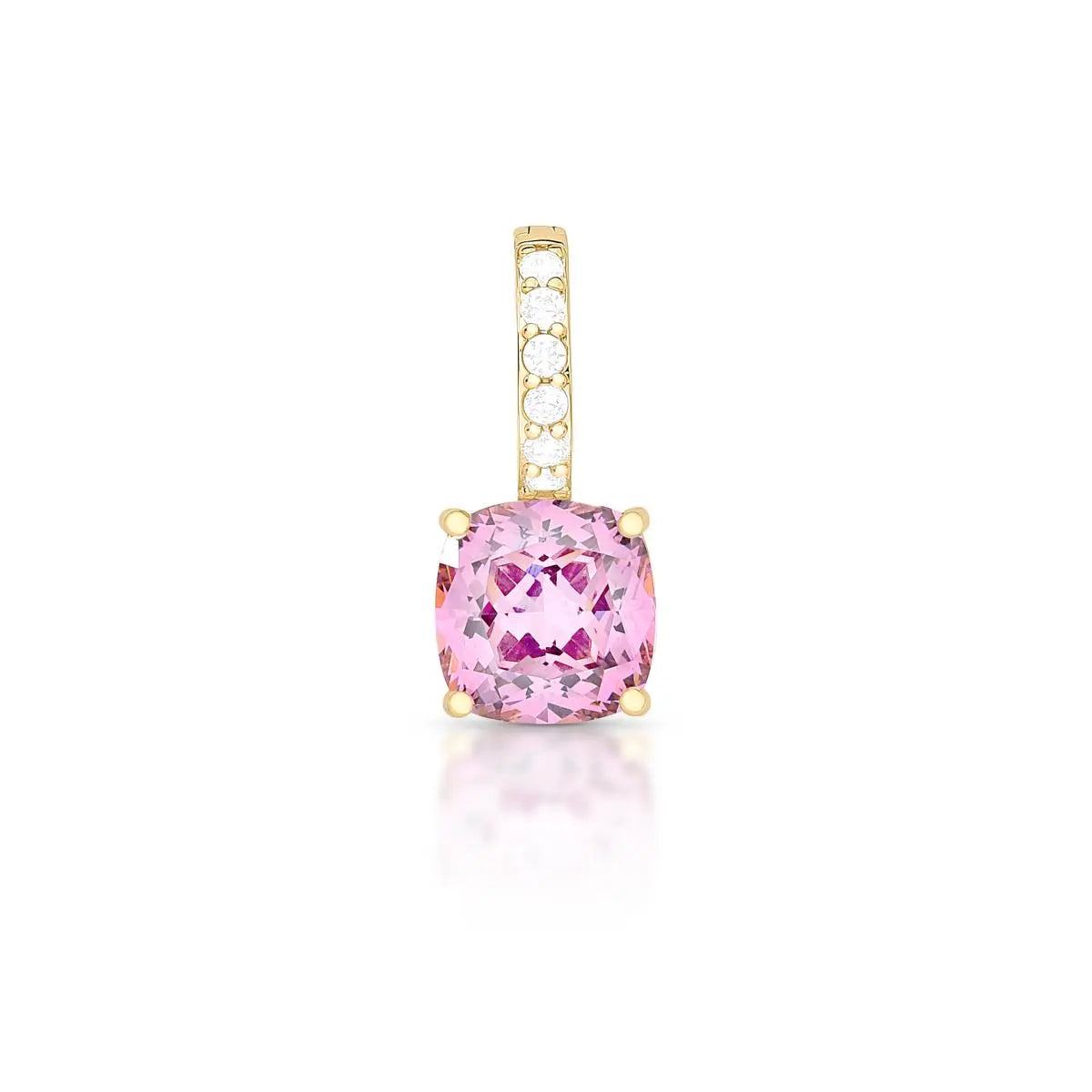 PINGENTE COM ZIRCÔNIA QUADRADA E FECHO ROSA