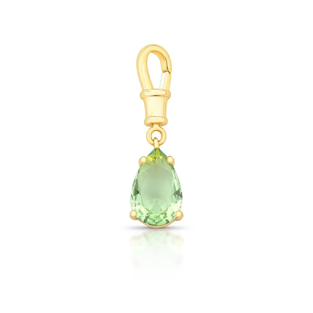 PINGENTE COM FECHO E CRISTAL GOTA VERDE