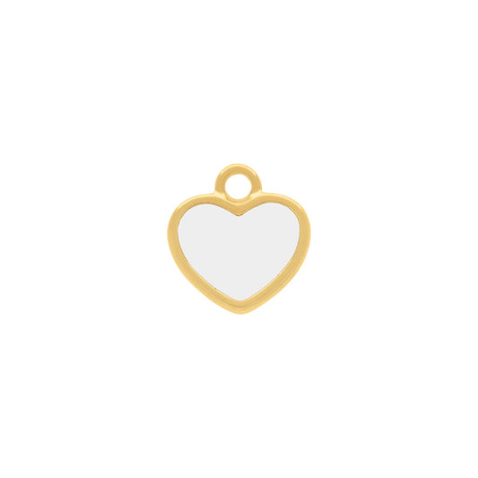 Pingente Coração Ouro com Branco
